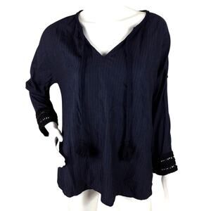 Soft Surroundings Peasant Top – Black – Size XS